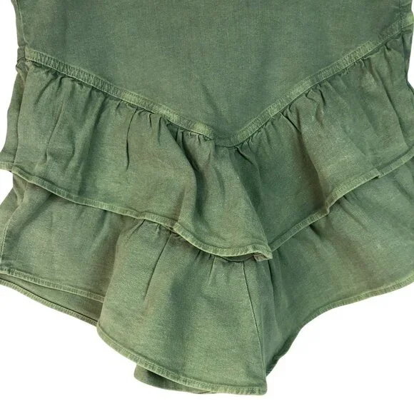 Mother The Ruffle Green Layered Asymmetric Mini Skirt Women's Size 31 - Picture 4 of 11